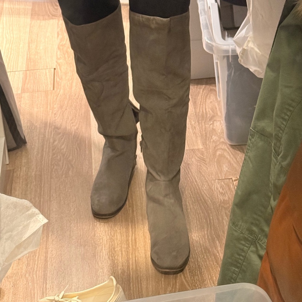 Aldo Gray Suede Over-the-Knee Boots - Picture 4 of 5